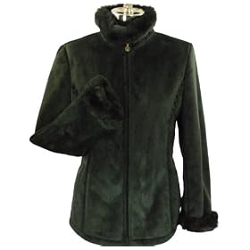 Liz Claiborne Ladies Faux Fur Trim Jacket