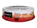 Sony 25DMW47SPM DVD-RW 2X 4.7GB Spindle Rewritable DVD, 25-Pack