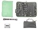 Anti-Tarnish Jewelry Organizer (Lime Green Crocodile Design) with Removable Ring Stub, Earring Pad, Inner Bracelet Pouch, Secure-Snap Loop for Necklaces & Large Pocket for Loop Earrings + DB Roth 100% Cotton Flannel All-in-one Jewelry Cleaning Cloth