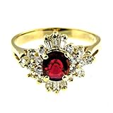 1.60 ct Yellow Gold Ruby & Diamond Ring 14 K