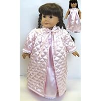 Pale Pink Satin Nightgown and Quilted Robe. Fits 18 Dolls like American Girl®