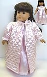 Pale Pink Satin Nightgown and Quilted Robe. Fits 18