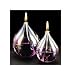 Iridescent Tear Drop Handblown Glass Oil Lamp Set