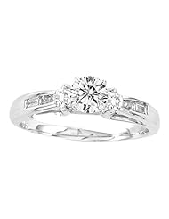 0.75CTW DIAMOND 0.45CT CENTER ROUND BRIDAL RING