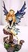 Lovely Blue Winged Forest Fairy on Mushroom Statue