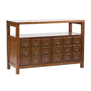 SEI Apothecary Double Door Media Stand, Brown Mahogany