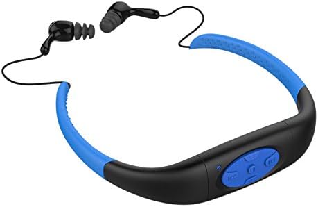 Sports Music Headset, Built-in 8GB Memory Underwater MP3 Player Radio FM Head Wearing MP3 Players Diving Swim Surfing Sports Super Waterproof IPX8 (8GB Memory, Black and Blue)