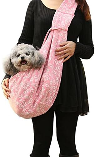 Crazystone's Outdoor Travel Pet Cotton Calico Printing Carrier Bag (Pink)