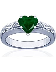 Platinum Heart Cut Emerald Solitaire Ring (GIA Certificate)