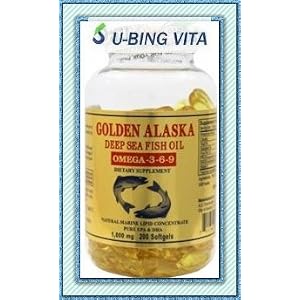 Golden Alaska Deep Sea Fish Oil, Omega-3,6,9 1000mg 200 Capsules by Gold Vitamins