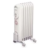 DeLonghi TRV0715T Electric Oil Filled Radiator Space Heater With EnergySaving Timer