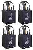 Reusable 4 Bottle Wine Tote- 4 Pack