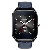 Asus ZenWatch 2 WI501Q (4,14 cm Touchscreen, Qualcomm Snapdragon 400 APQ8026, 4GB, Lederarmband) blau/grau