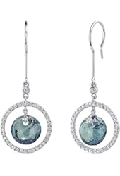 11 Carats Simulated Alexandrite Circle of Life Earrings Sterling Silver
