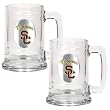 USC Trojans NCAA 2pc 15oz Glass Tankard Set USC Trojans NCAA 2pc 15oz Glass Tankard Set