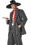 Mens Adult Costumes Black White Stripe Gangster Mafia Mob Zoot Suit Costume Theme Party Outfit
