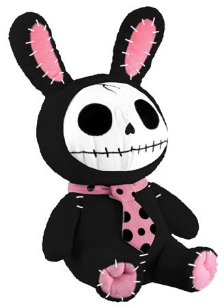 Plush Black Bunny Collectible Doll Decoration Figurine Sculpture Model