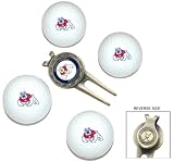 Fresno State Bulldogs 4 Golf Ball Divot Tool/Ball Marker Gift Set - Golf