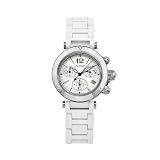Cartier Women's W3140005 Pasha White Rubber White Chronograph Dial Watch