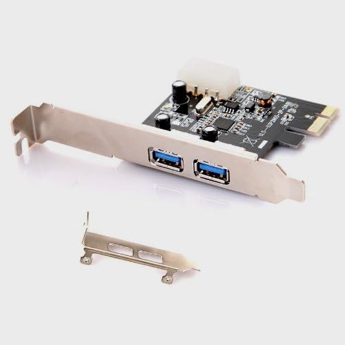 Tenext PCI Express 2-Port SuperSpeed USB 3.0 Controller Card with Molex Power and Low Profile Bracket (Fulfilled By Amazon) NEC Renesas µPD720202 chipset
