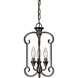 Forte Lighting 7000-03-32 3 Light Foyer Light, Antique Bronze