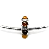 Sterling Silver Baltic Cognac Color Amber Pandora Bead with Bracelet 8