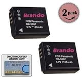 2 PACKS - HIGH Power CGA-S007 replacement Battery for your Panasonic Lumix DMC-TZ3EG - Free DB Roth Micro Fiber cleaning cloth included