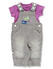2 Piece Pure Cotton Beach Print Dungaree Outfit