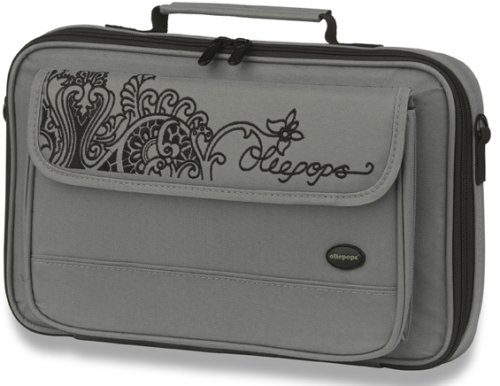 Oliepops Grey Embroidered Floral NETBOOK/WEBBOOK Case fits 7, 8.9 & 10.2 inch  - with Shoulder Strap