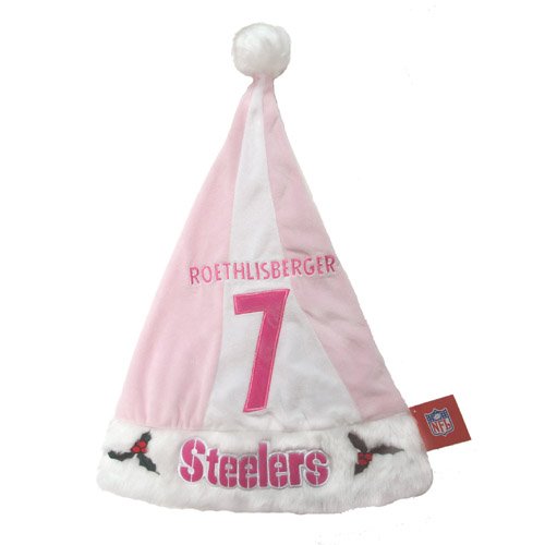 Pittsburgh Steeler Ben Roethlisberger Forever Collectibles NFL Pink Santa Hats
