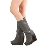 Casual Trim Buckle Gray Knee High WINTER BOOTS 8.5