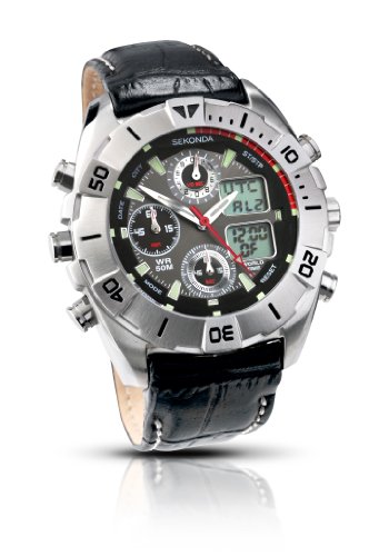 Sekonda Men's Chronograph Watch 3261.22 With Black Leather Strap