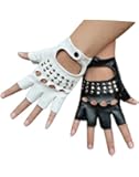 Minibee Women's Fingerless Rivets Cycling Rock Punk Street Gloves A Pair