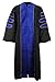 GraduationMall Unisex Deluxe Doctoral Graduation Gown- Phd Blue Trim Gold Piping