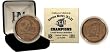 New York Giants Super Bowl XLII Champions Bronze Coin - New York Giants Plaque