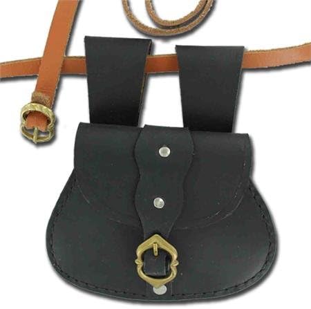 Medieval Renaissance Elegant Leather Pouch Belt Set