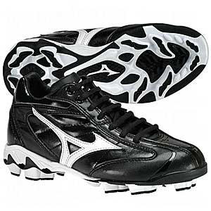 Mizuno Little Kid/Big Kid 9-Spike Youth Franchise Mid G4 Cleat,Black/White,5 M Big Kid