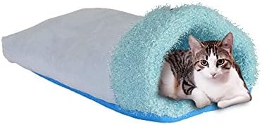 Premium Cozy Plush Pet Cave - Comfy Pet Bed/Cave For Smaller Cats Kittens &amp; Puppies - Non Slip Bottom - Compact Design For Travel &amp; Easy Storage - By Petories