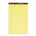 TOPS Legal Rule Pads, 2-Hole Punched, 8.5 x 14 Inches, Gum Top, 50 Sheets/Pad, 12-Pack, Canary(7571)