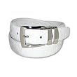 OSTRICH Embossed WHITE Bonded Leather Belt Silver-Tone Buckle Regular