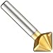 Magafor 4831 Series Cobalt Steel Single-End Countersink, TiN Coating, 3 Flutes, 90 Degrees, Round Shank
