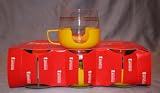 Set of 6 Hot Content Tea Coffee Glasses w/ Color Glass-Holders Made in Poland