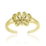 18K Gold over Sterling Silver Butterfly Toe Ring