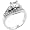 Sterling Silver Round Cut Cz Promise Cluster Right Hand Wedding Engagement Ring