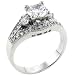 Sterling Silver Round Cut Cz Promise Cluster Right Hand Wedding Engagement Ring