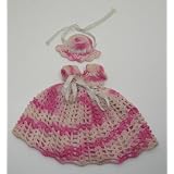 Vintage Crochet Doll Dress & Matching Sun Bonnet