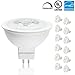 Luxrite LR21300 (12-Pack) 7W MR16 LED Bulb, 12V, 50W Halogen Replacement, Dimmable, Warm White 2700K, 500 Lumens, 25° Narrow Beam Spotlight, GU5.3 Base, Energy Star Qualified and UL Listed
