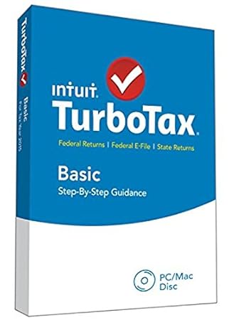 TurboTax Basic 2015 Federal + Fed Efile Tax Preparation Software - PC/Mac Disc