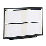 Quartet Prestige Total Erase Dry-Erase Four-Month Calendar, 3 x 2 Feet, Graphite Frame (4MCP23)