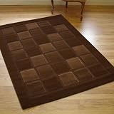 Quality Modern Contemporary Visiona Squares Rug Brown